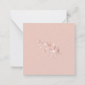 フローラエレガントピンクブルーウォーター色サンキューカード ノートカード (裏面)