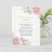 フローラエレガントピンクホワイトローズブライダルシャワー 招待状 (スタンド正面)