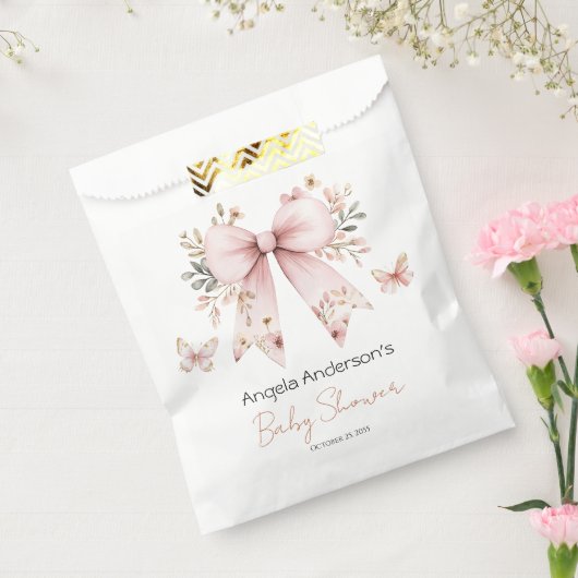 フローラエレガントピンクボウガール赤ちゃんシャワー フェイバーバッグ (封をした状態)