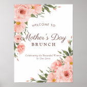 フローラエレガントピンクマザーズデイブランチへようこそ ポスター (正面)