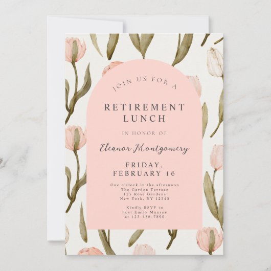 フローラエレガントピンクリタイアランチ 招待状 (正面)
