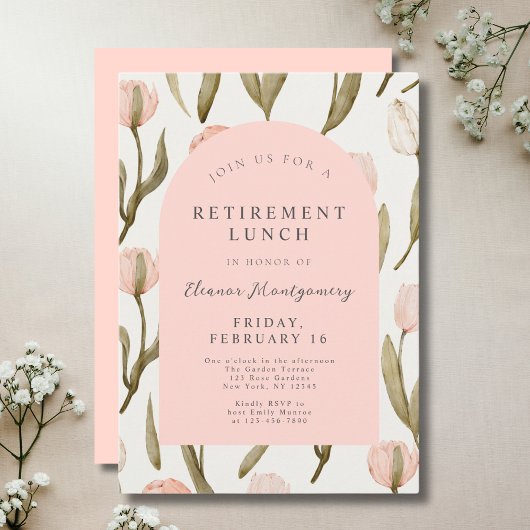 フローラエレガントピンクリタイアランチ 招待状