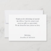 フローラエレガントピンクローズヴィンテージウェディング サンキューカード (裏面)