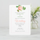 フローラエレガントピンクローズヴィンテージウェディング 招待状 (スタンド正面)