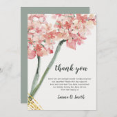 フローラエレガントピンク悔やみや弔慰メモリアルカード 招待状 (正面/裏面)