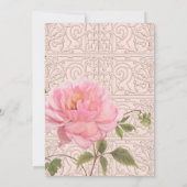 フローラエレガントピンク牡丹の花ヴィンテージウェディング 招待状 (裏面)