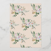 フローラエレガントピンク1st誕生日招待状フォイルI 箔招待状 (裏面)