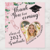 フローラエレガントピンク2025卒業ありがとう ワインラベル (シングルラベル)