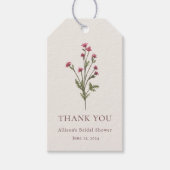 フローラエレガントピンク&グリーンブライダルシャワー ギフトタグ (正面)