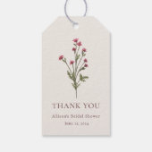 フローラエレガントピンク&グリーンブライダルシャワー ギフトタグ (裏面)