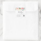 フローラエレガントピンク&グレー手作りジュエリー スクエアシール (バッグ)