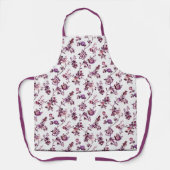 フローラエレガントピンク&パープルフラワーシェフベイカー エプロン (正面)