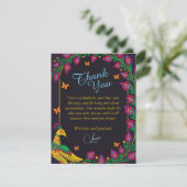 フローラエレガントピーコックフォークアートフィエスタキンセアニェラ サンキューカード (スタンド正面)