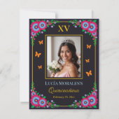 フローラエレガントピーコックフォークアートフィエスタキンセアニェラ サンキューカード (裏面)