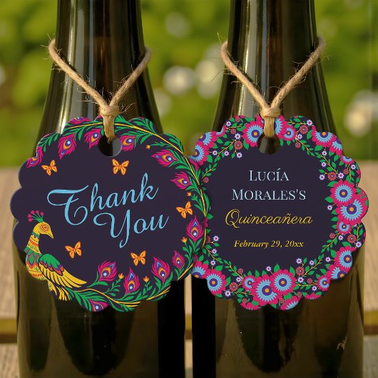 フローラエレガントピーコックフォークアートフィエスタキンセアニェラ フェイバータグ