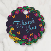 フローラエレガントピーコックフォークアートフィエスタキンセアニェラ フェイバータグ (正面)