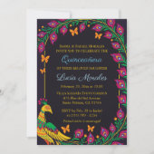 フローラエレガントピーコックフォークアートフィエスタキンセアニェラ 招待状 (正面)