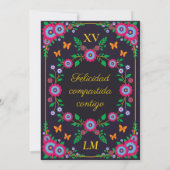 フローラエレガントピーコックフォークアートフィエスタキンセアニェラ 招待状 (裏面)