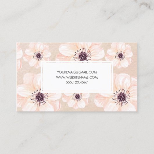 フローラエレガントピーチ模様 名刺 (裏面)