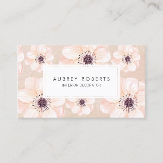 フローラエレガントピーチ模様 名刺 (正面)