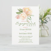 フローラエレガントピーチ金ゴールド婚約パーティ招待状 招待状 (スタンド正面)