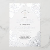 フローラエレガントファースト・コミュニオンシルバー 箔招待状 (正面)