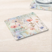 フローラエレガントフェアリーパーティーコースター スクエアペーパーコースター (アングル)