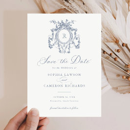 フローラエレガントフランスのバラクレストブルー救日付 招待状