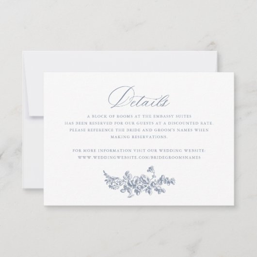 フローラエレガントフランスのバラヴィンテージウェディング詳細 招待状 (正面)