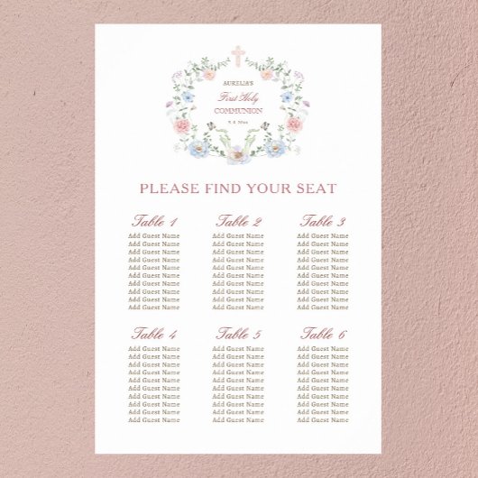 フローラエレガントフレームの最初の共産座席表 ポスター