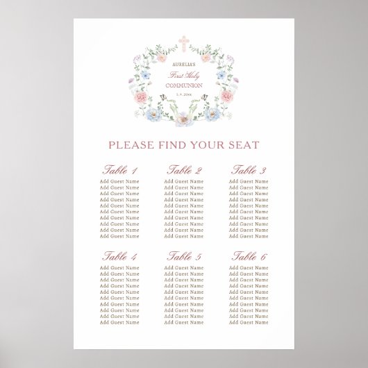 フローラエレガントフレームの最初の共産座席表 ポスター (正面)