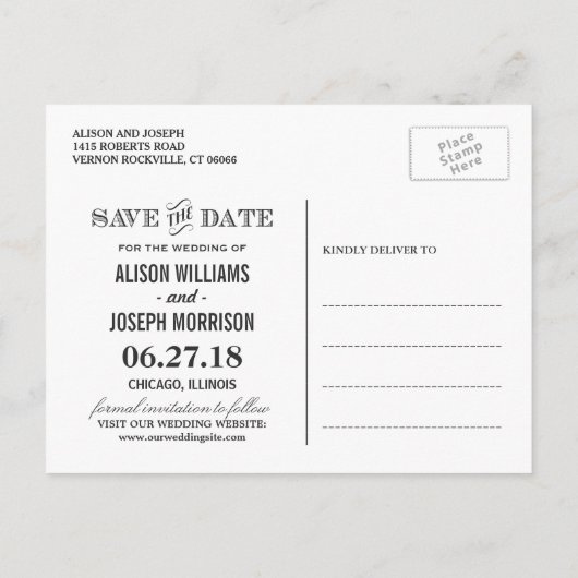 フローラエレガントフレームクラフト結婚式の日付を保存 案内ポストカード (裏面)