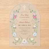 フローラエレガントフレーム最初の聖餐式 アクリル招待状 (正面)