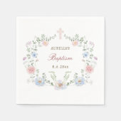 フローラエレガントフレーム洗礼 スタンダードカクテルナプキン (正面)