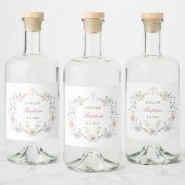 フローラエレガントフレーム洗礼 リキュールボトルラベル