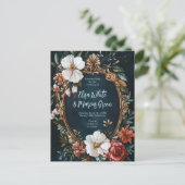 フローラエレガントフレームVintageウェディング日付の保存 ポストカード (スタンド正面)