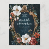 フローラエレガントフレームVintageウェディング日付の保存 ポストカード (正面)