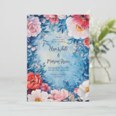 フローラエレガントフレームVintageウェディング日付の保存 案内状 (スタンド正面)