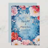 フローラエレガントフレームVintageウェディング日付の保存 案内状 (正面/裏面)