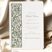 フローラエレガントブライダルシャワーオリーブクリーム 招待状