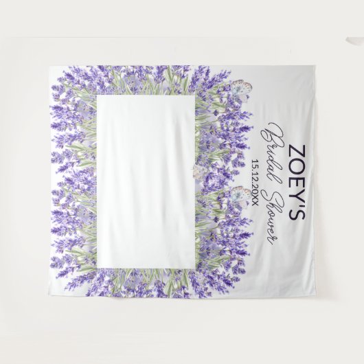 フローラエレガントブライダルシャワーフォトブース背景 タペストリー (正面(横))