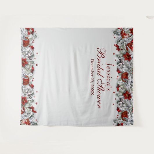 フローラエレガントブライダルシャワーフォトブース背景 タペストリー (正面(横))