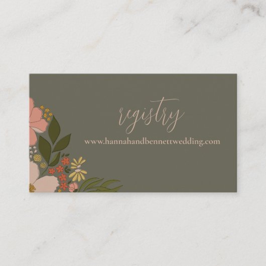 フローラエレガントブライダルシャワー招待 エンクロージャーカード (正面)