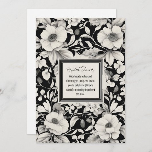 フローラエレガントブライダルシャワー招待 招待状 (正面/裏面)