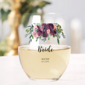 フローラエレガントブライドメイドブライダルパーティ ステムなしワイングラス