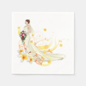 フローラエレガントブライドロマン結婚ティックデザイン スタンダードカクテルナプキン (正面)