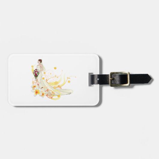 フローラエレガントブライドロマン結婚ティックデザイン ラゲッジタグ (正面横)