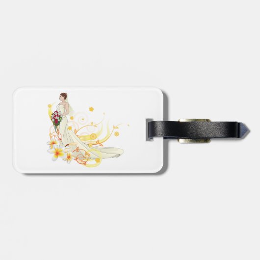 フローラエレガントブライドロマン結婚ティックデザイン ラゲッジタグ (裏面横)