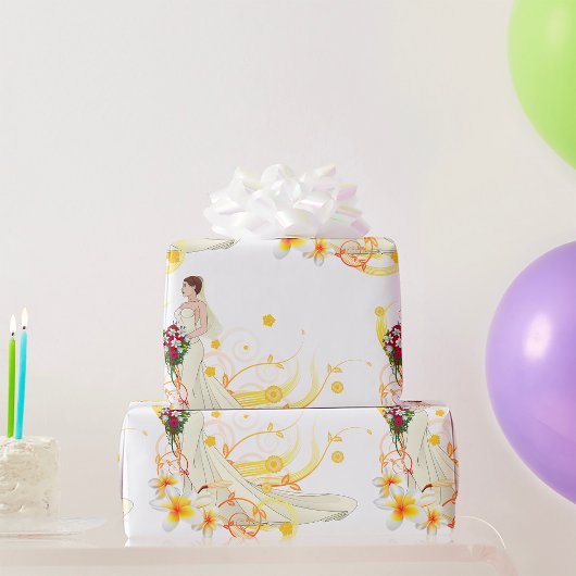 フローラエレガントブライドロマン結婚ティックデザイン ラッピングペーパー