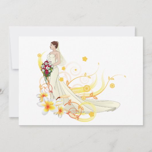 フローラエレガントブライドロマン結婚ティックデザイン 招待状 (正面)